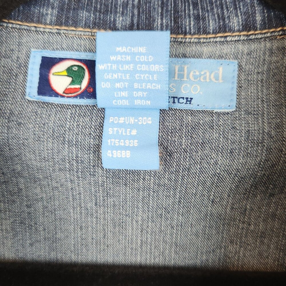 Duck Head Jeans Co. Stretch Medium Wash Denim Jacket Small, Button Down, 90s/Y2K - Picture 3 of 8